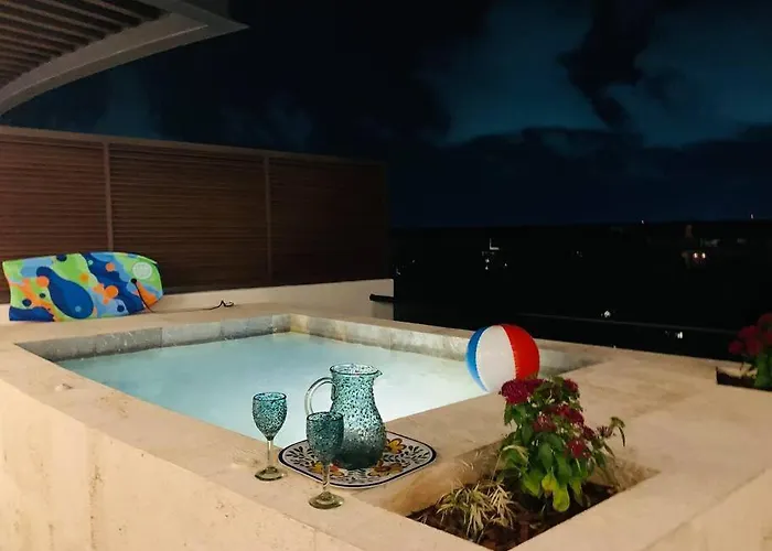 Luxury Rooftop Penthouse - Private Pool - Playacar Appartement
